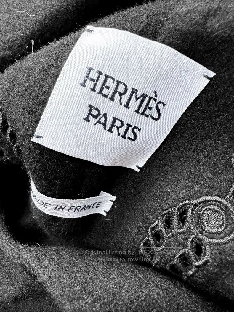 Hermes Hermes Black Cutout Embroidered Cashmere Greatcoat Jacket Size XS / US 0-2 / IT 36-38 - 5 Thumbnail
