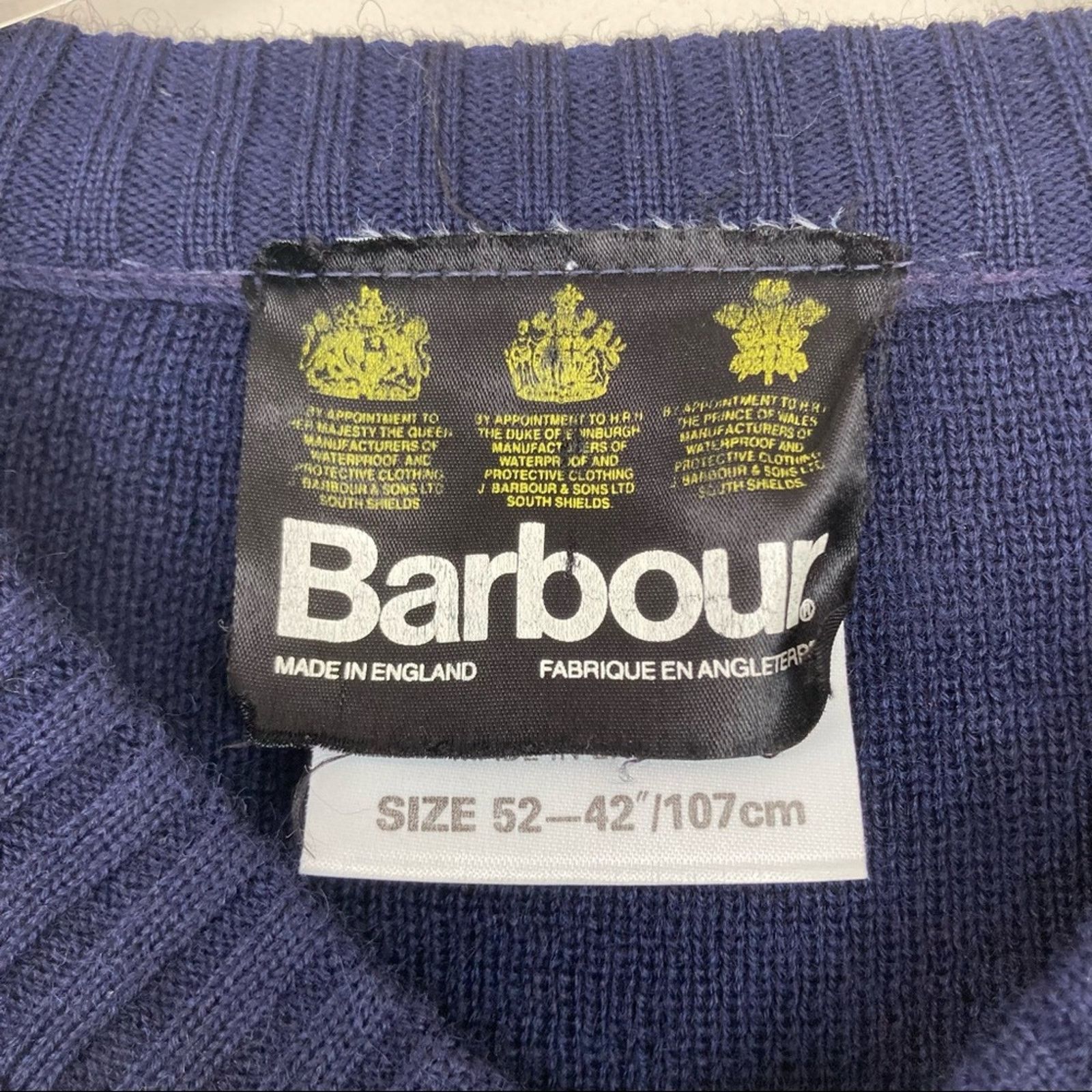 Barbour Barbour Navy Blue Wool Suede Leather Patch Sweater Sz M Size US M / EU 48-50 / 2 - 3 Thumbnail
