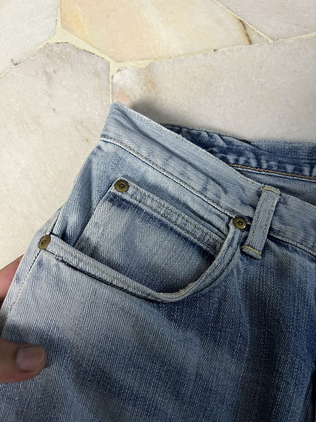 Lee × Vintage Vintage Lee 101 Distressed Light Wash Jeans Size US 29 - 6 Thumbnail