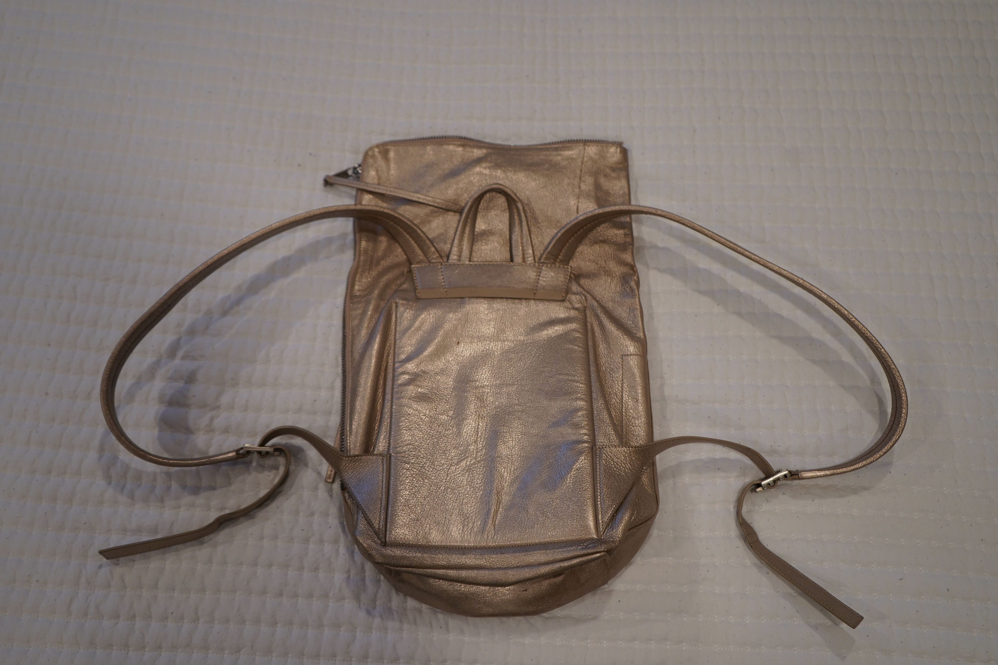 Rick Owens Rick Owens Leather Backpack / Sling Bag Bronze Size ONE SIZE - 2 Thumbnail