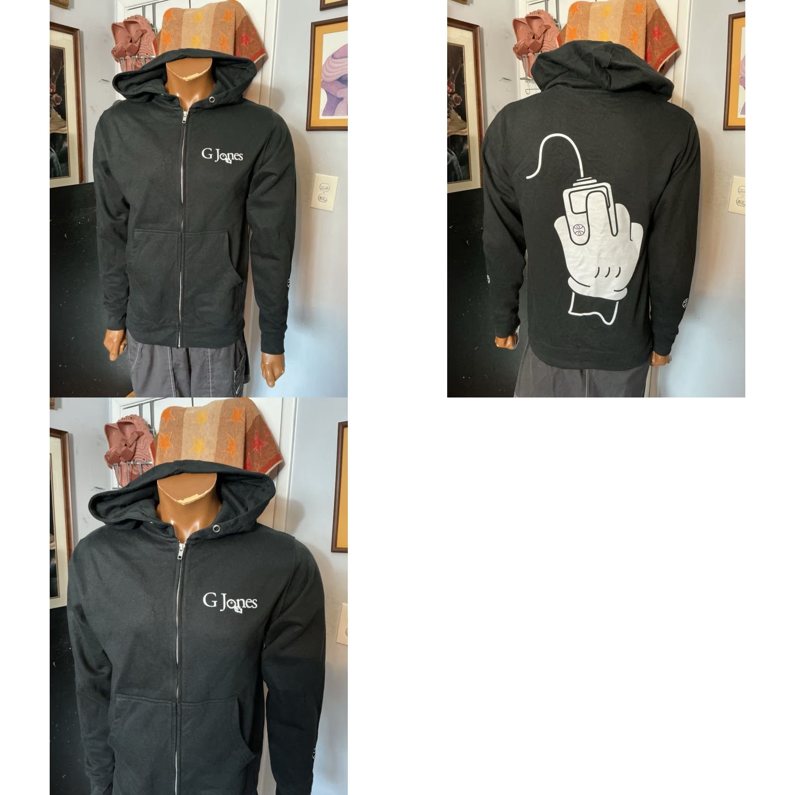 Vintage G Jones IllusoryOS Tour Official Merch Hoodie Black S Zip Mens DJ Bass Electronic EDM Full Zip Size US S / EU 44-46 / 1 - 8 Thumbnail