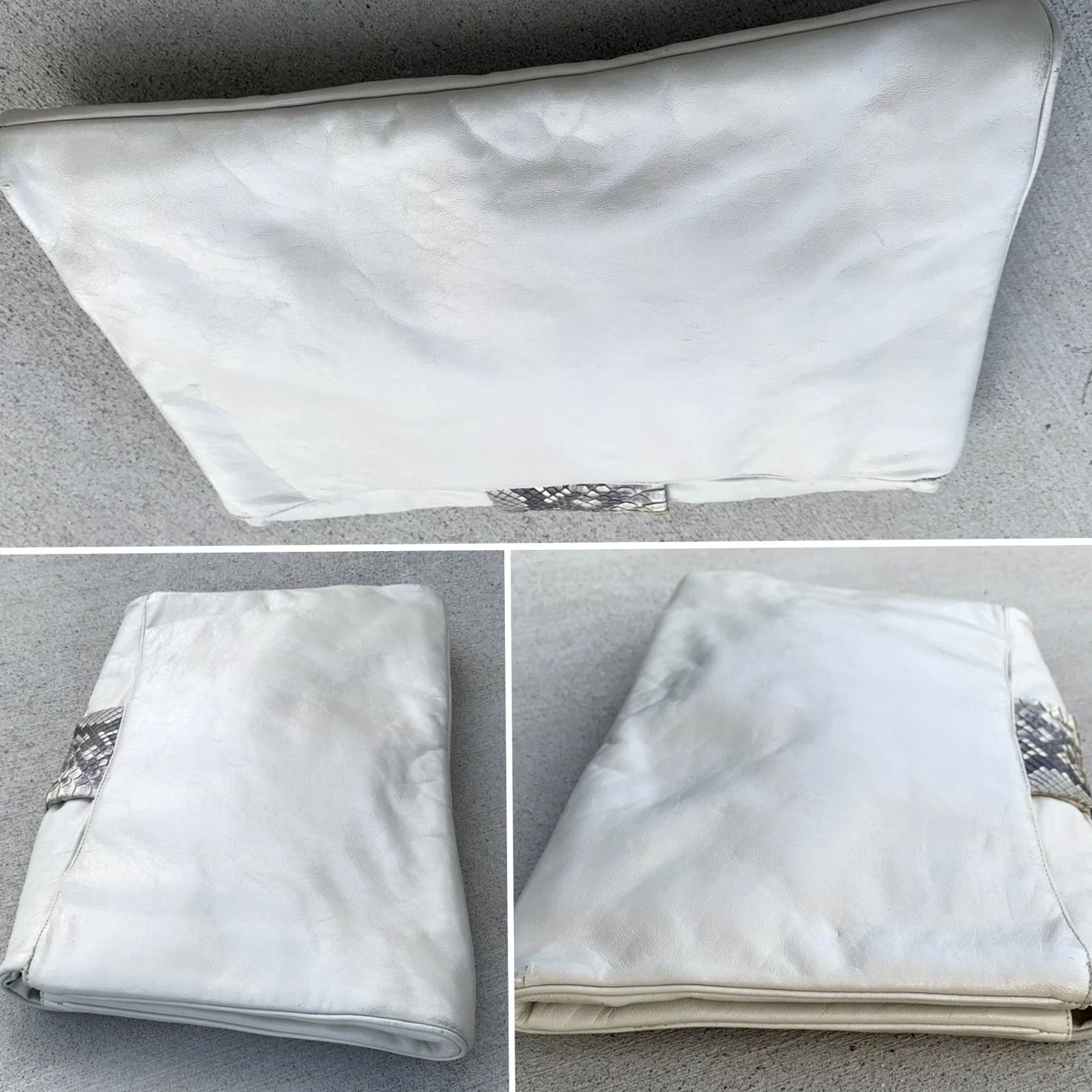 Vintage VINTAGE Sharif Leather Clutch Bag with Snakeskin Accent 80s 1980s Womens Size ONE SIZE - 6 Thumbnail