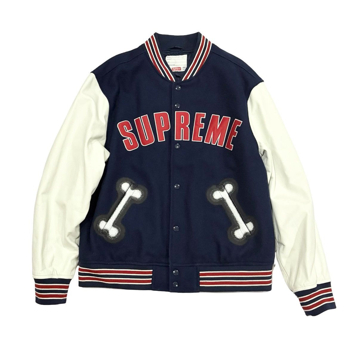 Supreme Supreme Bone Varsity Jacket Size US L / EU 52-54 / 3 - 2 Thumbnail