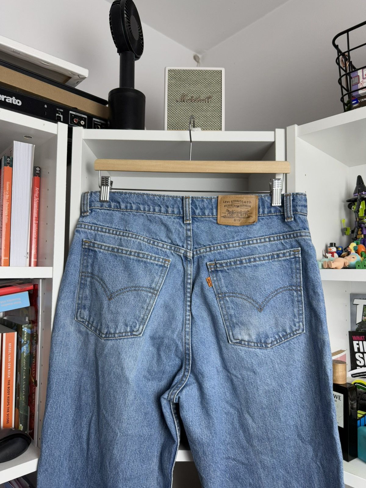 Levi's × Levi's Vintage Clothing × Vintage Vintage 90s Levis 619 orange tab baggy denim pants 33x32 80s Size US 33 - 3 Thumbnail