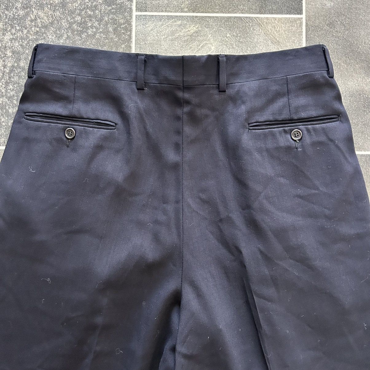 Yves Saint Laurent Vintage Yves Saint Laurent Dark Navy Dress Pants Size 35" - 6 Thumbnail