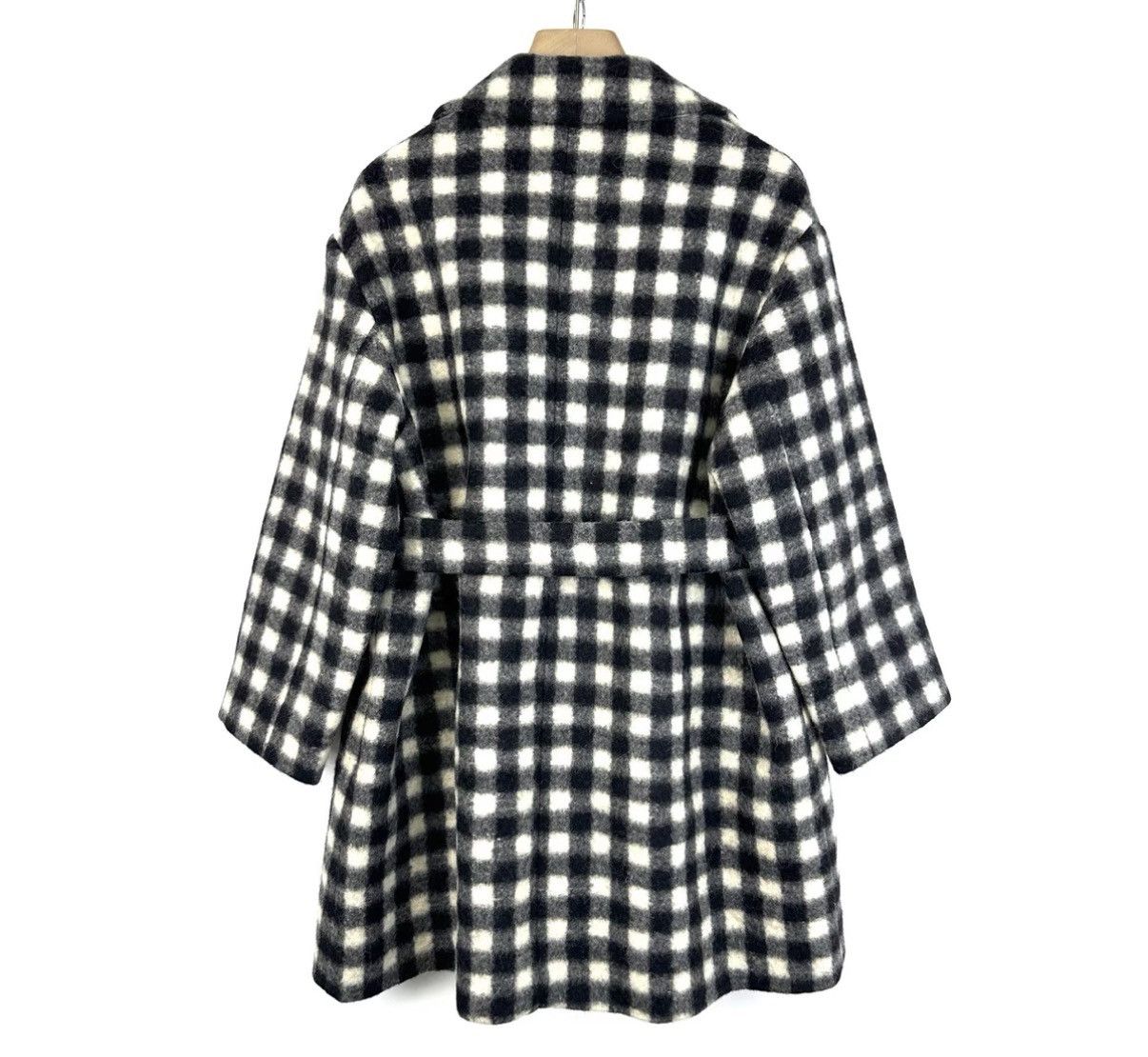 Max Mara MaxMara/Black and White Plaid Mid-Length Coat K12 Size XS / US 0-2 / IT 36-38 - 2 Thumbnail