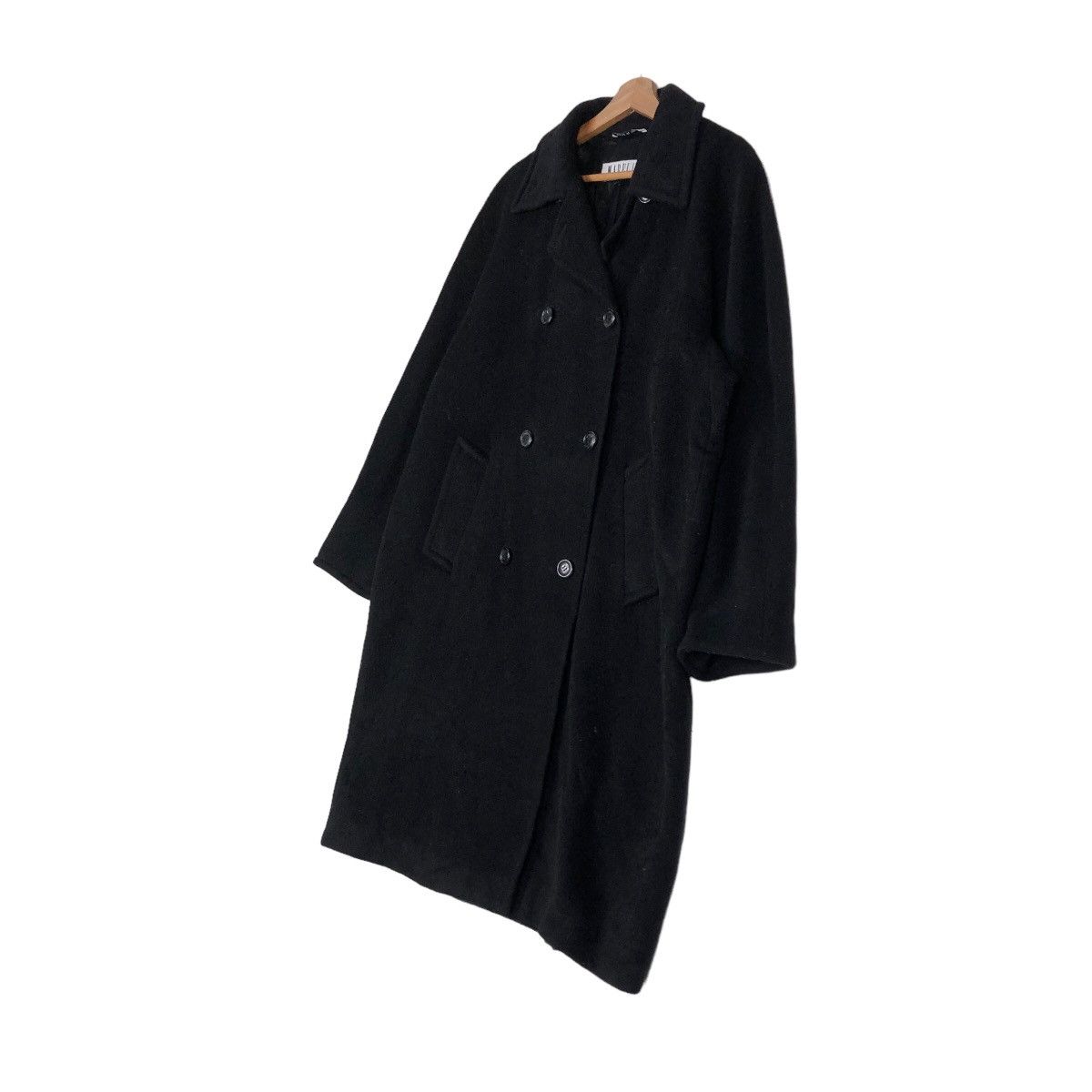 Japanese Brand 🔥Rich Black - Long Fly Coats Wool Herringbone Marella Size US M / EU 48-50 / 2 - 2 Thumbnail
