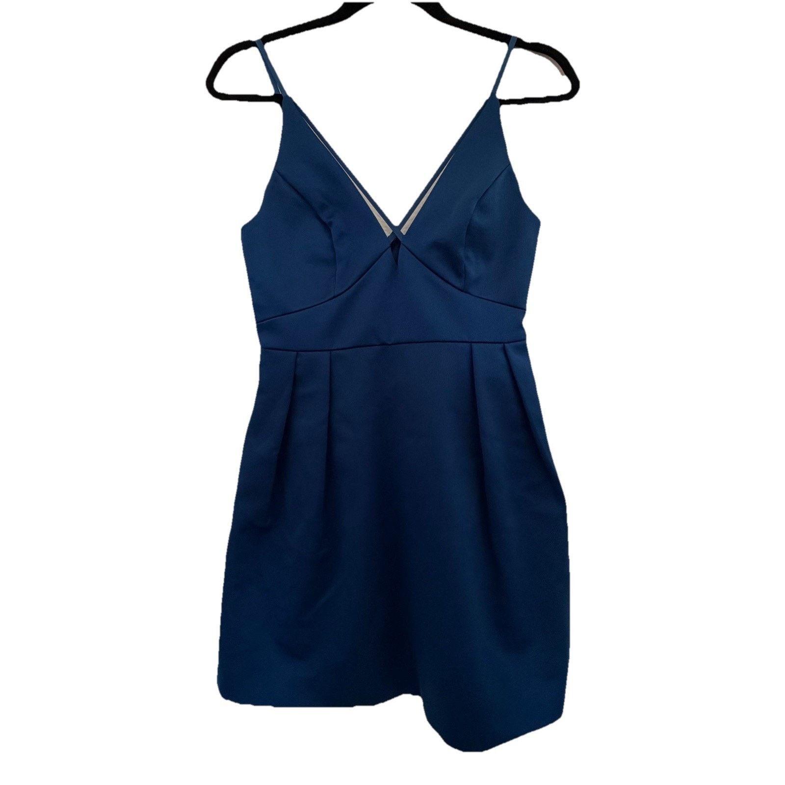 Topshop NWT Topshop Mini Dress Blue V-Neck Strappy Fit & Flare Sz 4 Size S / US 4 / IT 40 - 1 Thumbnail