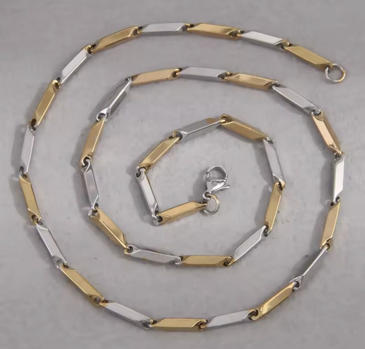 Jewelry Punk Shine Bars Slant Cut Silver Necklace Unique Size ONE SIZE - 1 Thumbnail