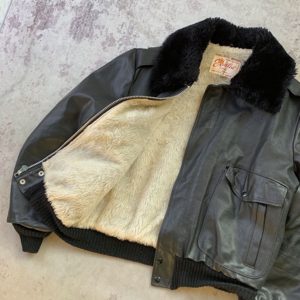 Vintage 70s Vintage G-1 Aviator Leather Bomber Flight Jacket Size US L / EU 52-54 / 3 - 4 Thumbnail