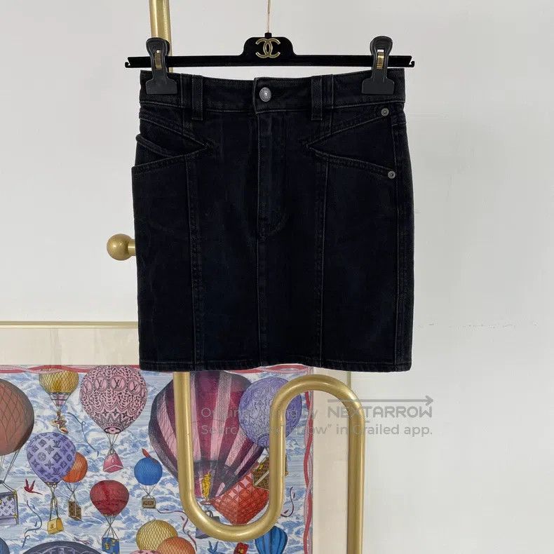Givenchy Givenchy Black Denim Skirt Size 33" - 1 Thumbnail