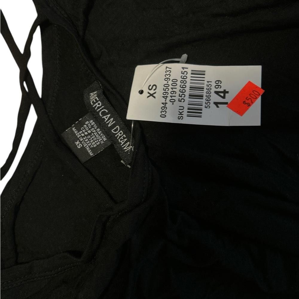 Designer American Dream Black Long Sleeve Cross Back Top - Size XS Size XS / US 0-2 / IT 36-38 - 3 Thumbnail