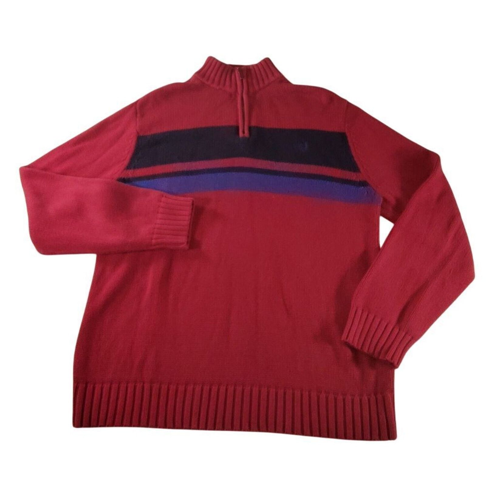 Chaps CHAPS RALPH LAUREN 90'S VINTAGE SWEATER 1/4 Zip Medium Red Size US M / EU 48-50 / 2 - 1 Thumbnail