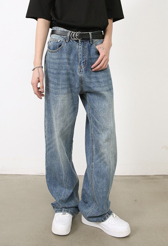 Japanese Brand × Jean Men's washed retro straight casual jeans Size US 32 / EU 48 - 4 Thumbnail