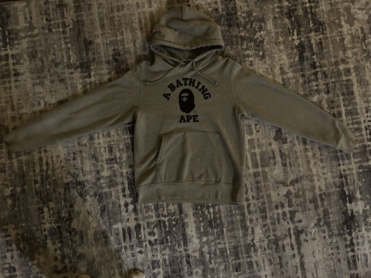 Bape Authentic BAPE A Bathing Ape Grey Pullover Hoodie Size US M / EU 48-50 / 2 - 3 Thumbnail