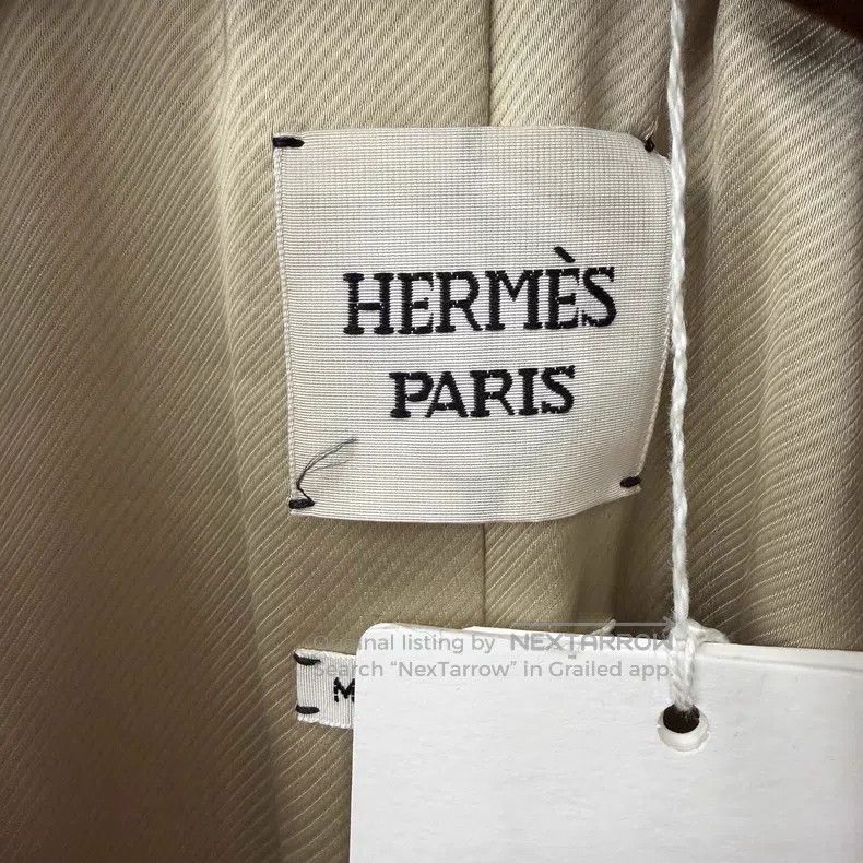 Hermes Hermes Beige Twill Wool Mid-Length Coat Size 4XL / US 24-26 - 3 Thumbnail