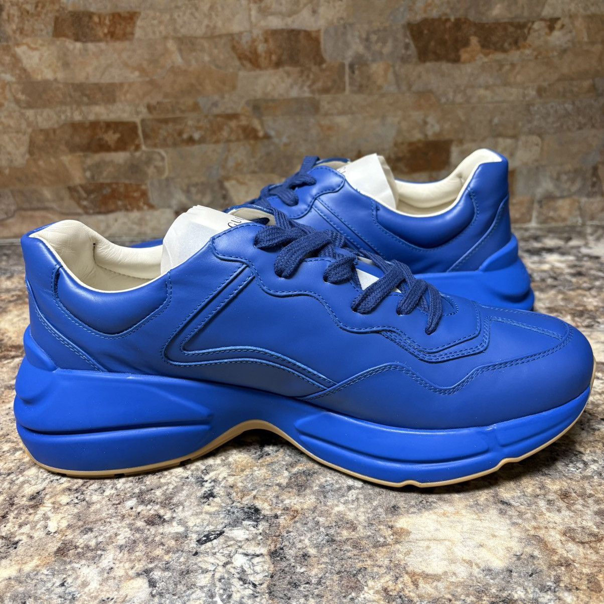 Gucci Gucci Rython Hawaii Blue Leather Sneakers Size 9 Size US 9 / EU 42 - 6 Thumbnail