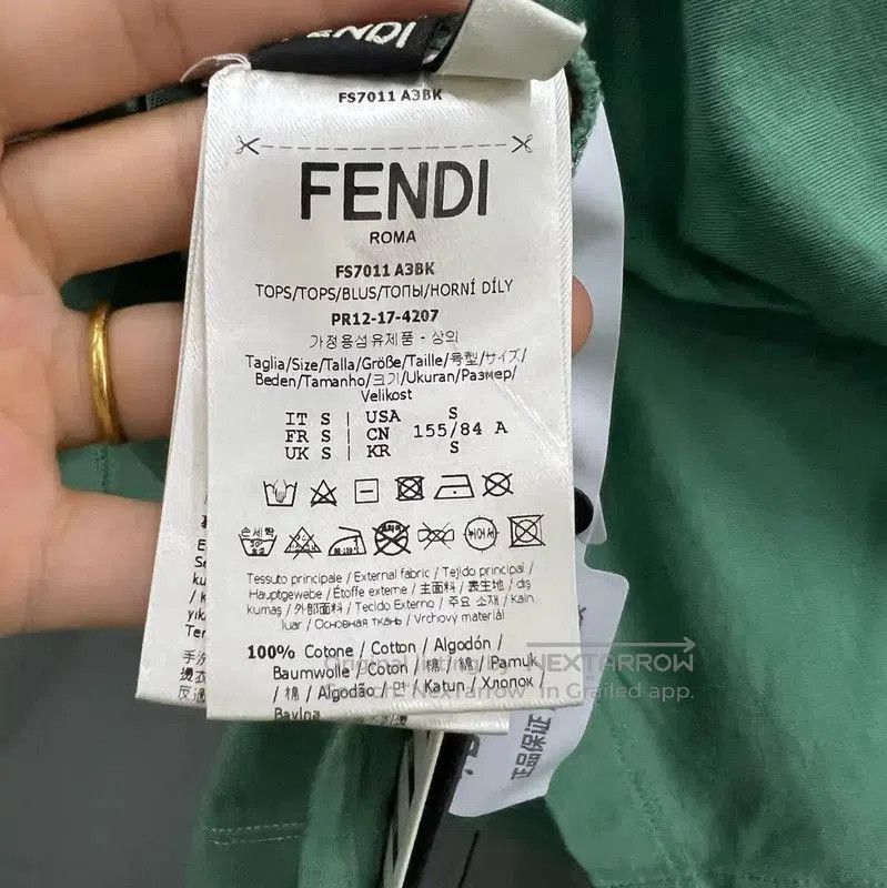 Fendi Fendi Summer Green Cotton T-Shirt for Women . Size S / US 4 / IT 40 - 4 Thumbnail