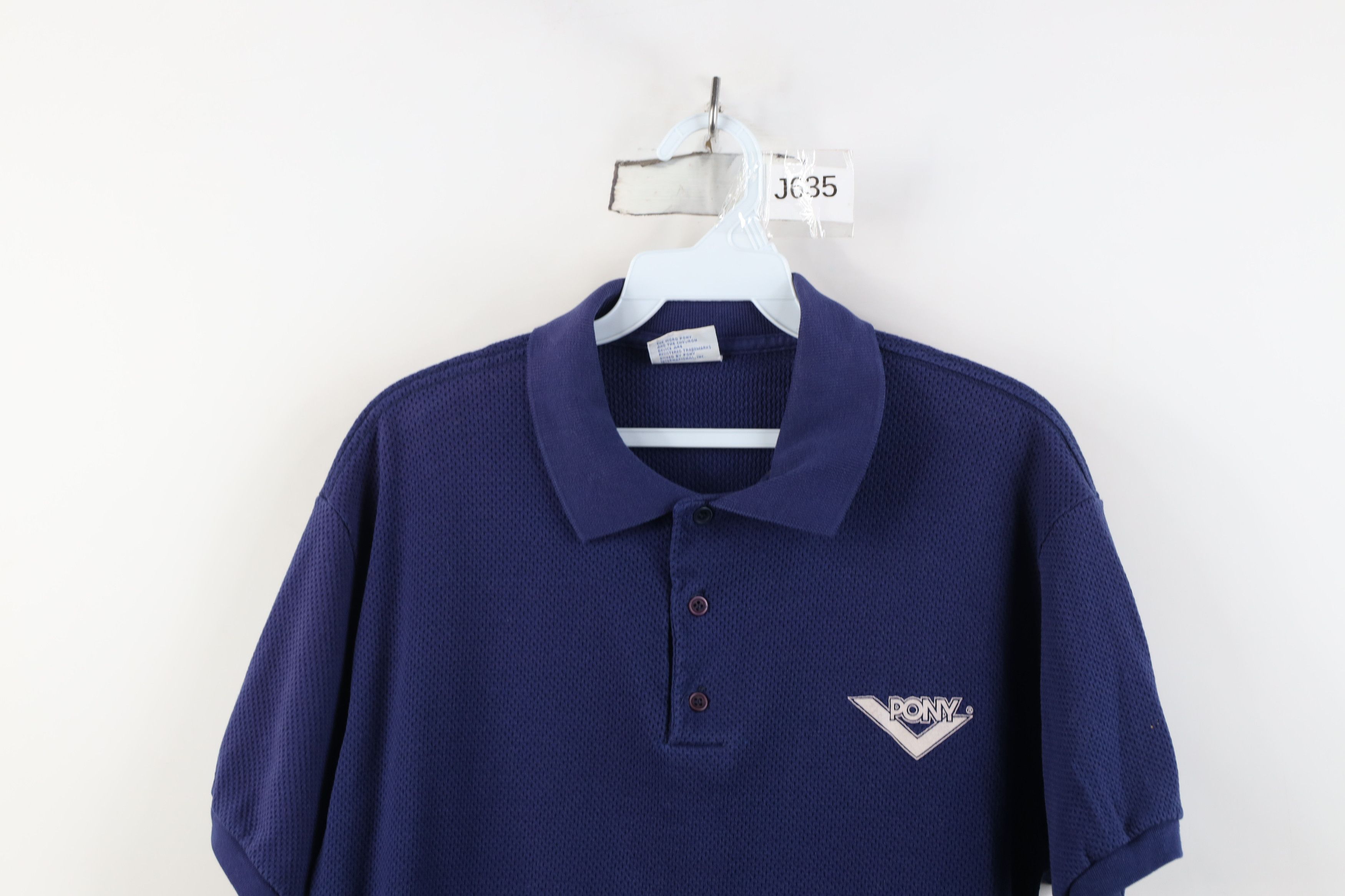 Vintage Vintage 80s Pony Football Thermal Knit Golf Polo Shirt USA Size US M / EU 48-50 / 2 - 2 Thumbnail