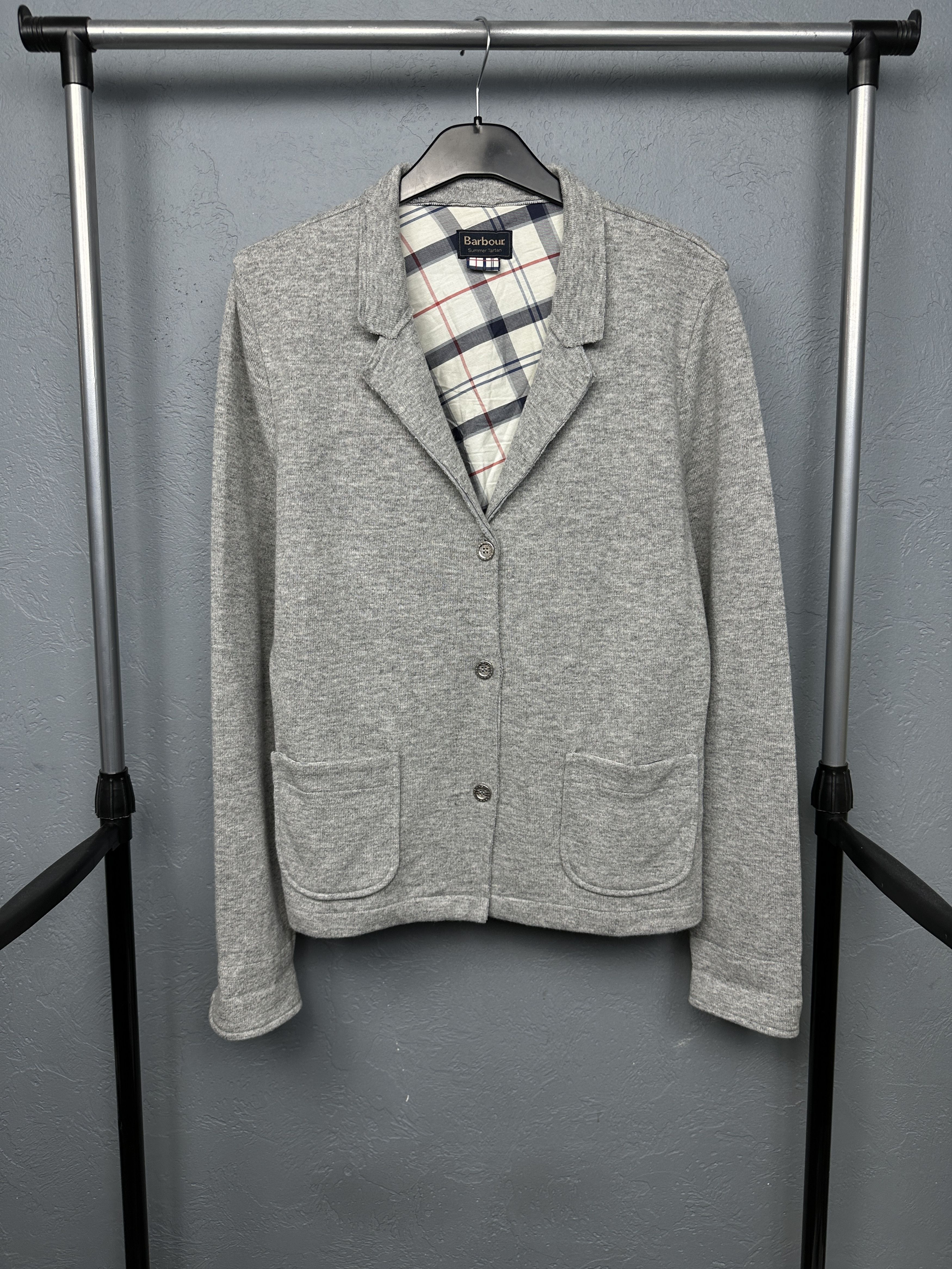 Barbour Barbour Summer Tartan Womens Leathen Wool Cardigan Sweater Size L / US 10 / IT 46 - 1 Thumbnail