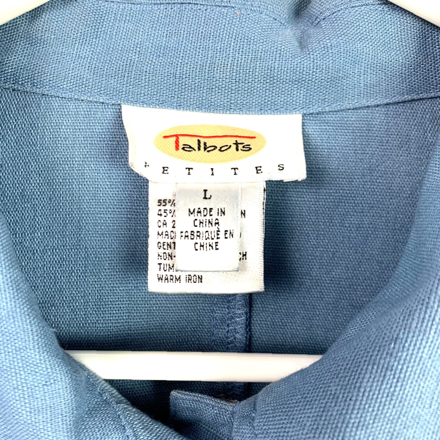 Talbots VINTAGE Talbots Petites Blue Linen Blend Button Shirt Jacket Boxy Large Petite Shirt Jacket Mens Womens Girls Boys Size L / US 10 / IT 46 - 3 Thumbnail