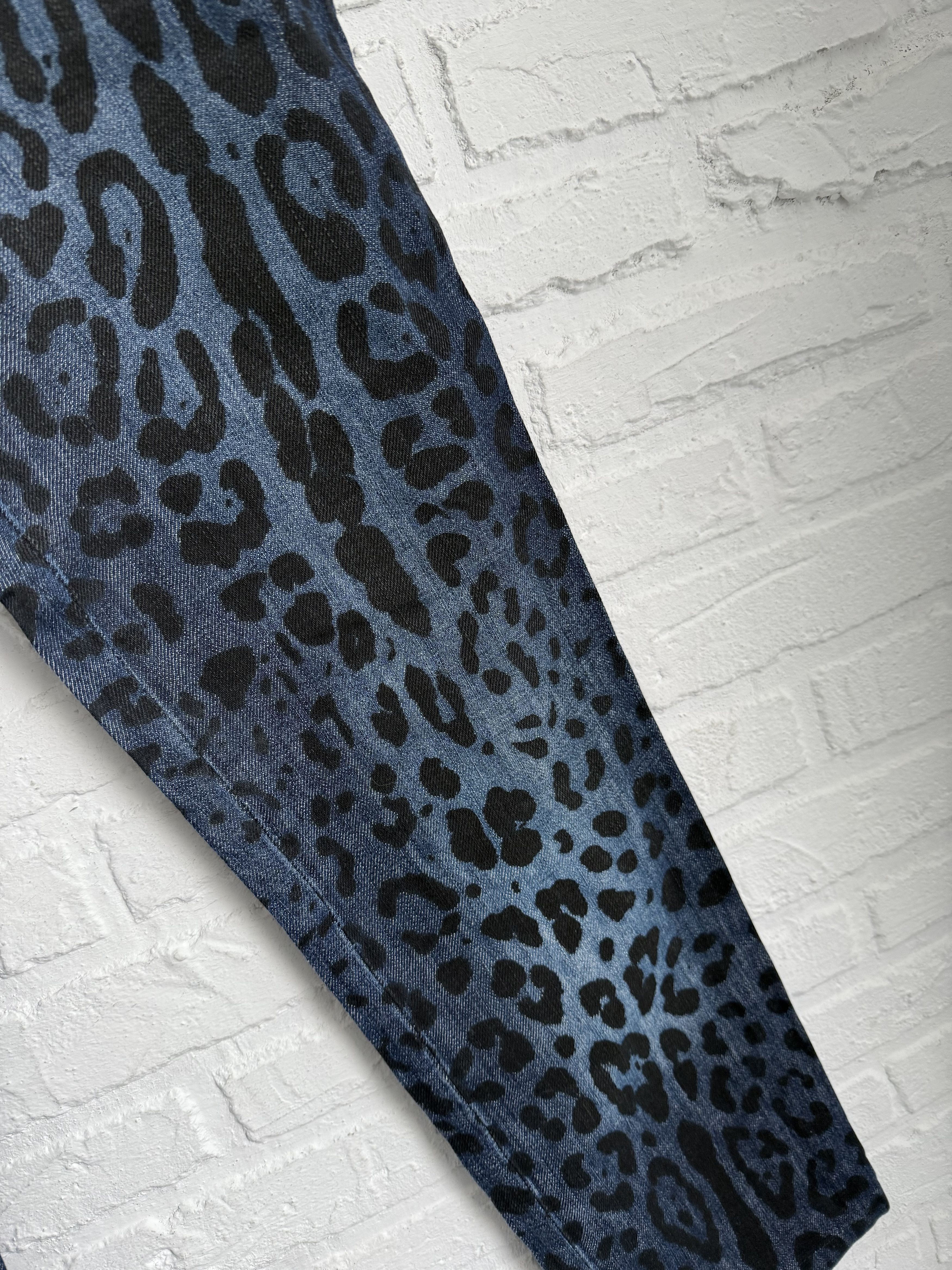 Dolce & Gabbana Dolce & Gabbana Leopard Print Slim blue Jeans Size 24" / US 00 / IT 34 - 7 Thumbnail