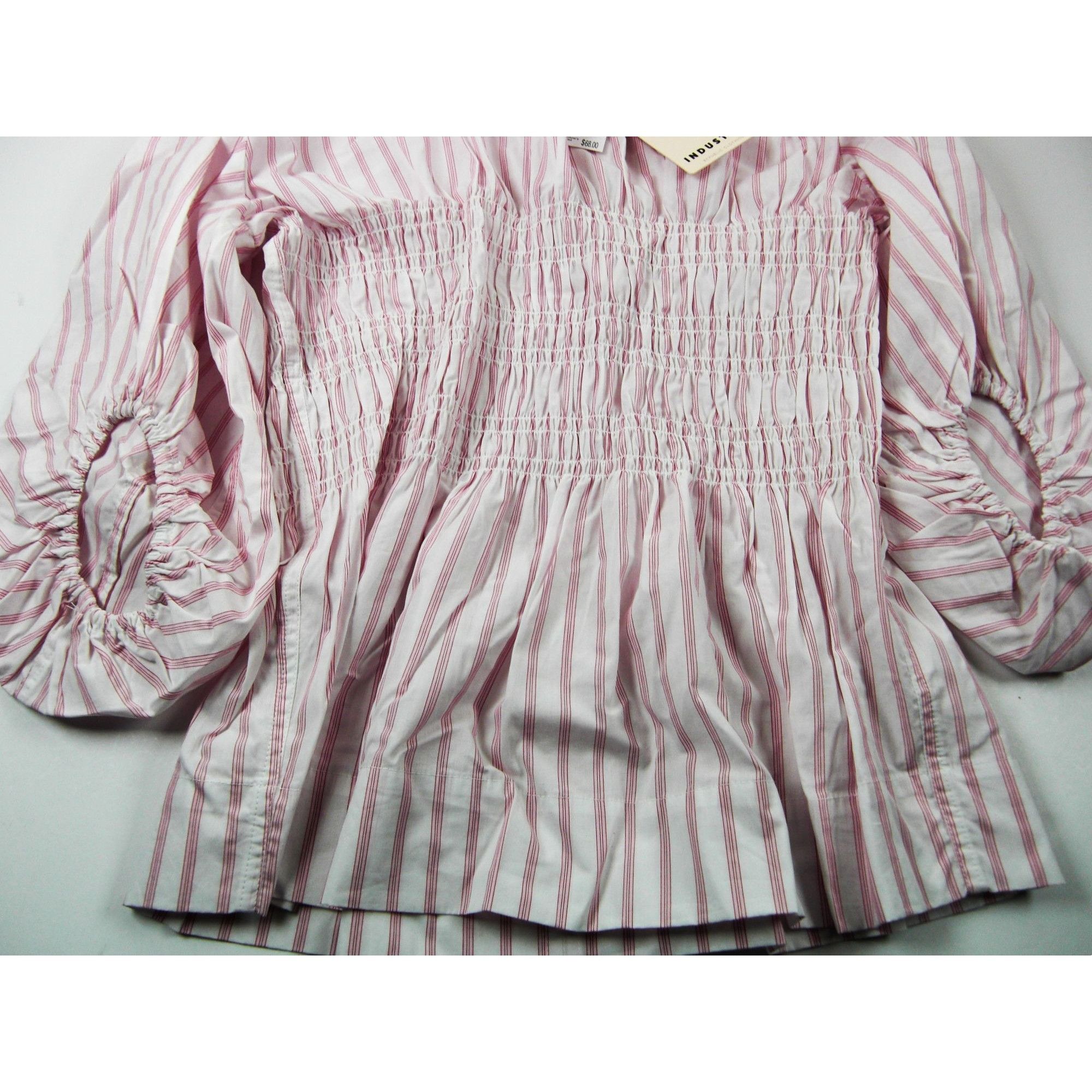 Other Women Blouses Dressy Casual Long Sleeve Top Pink Pin Stripe Size M / US 6-8 / IT 42-44 - 4 Thumbnail