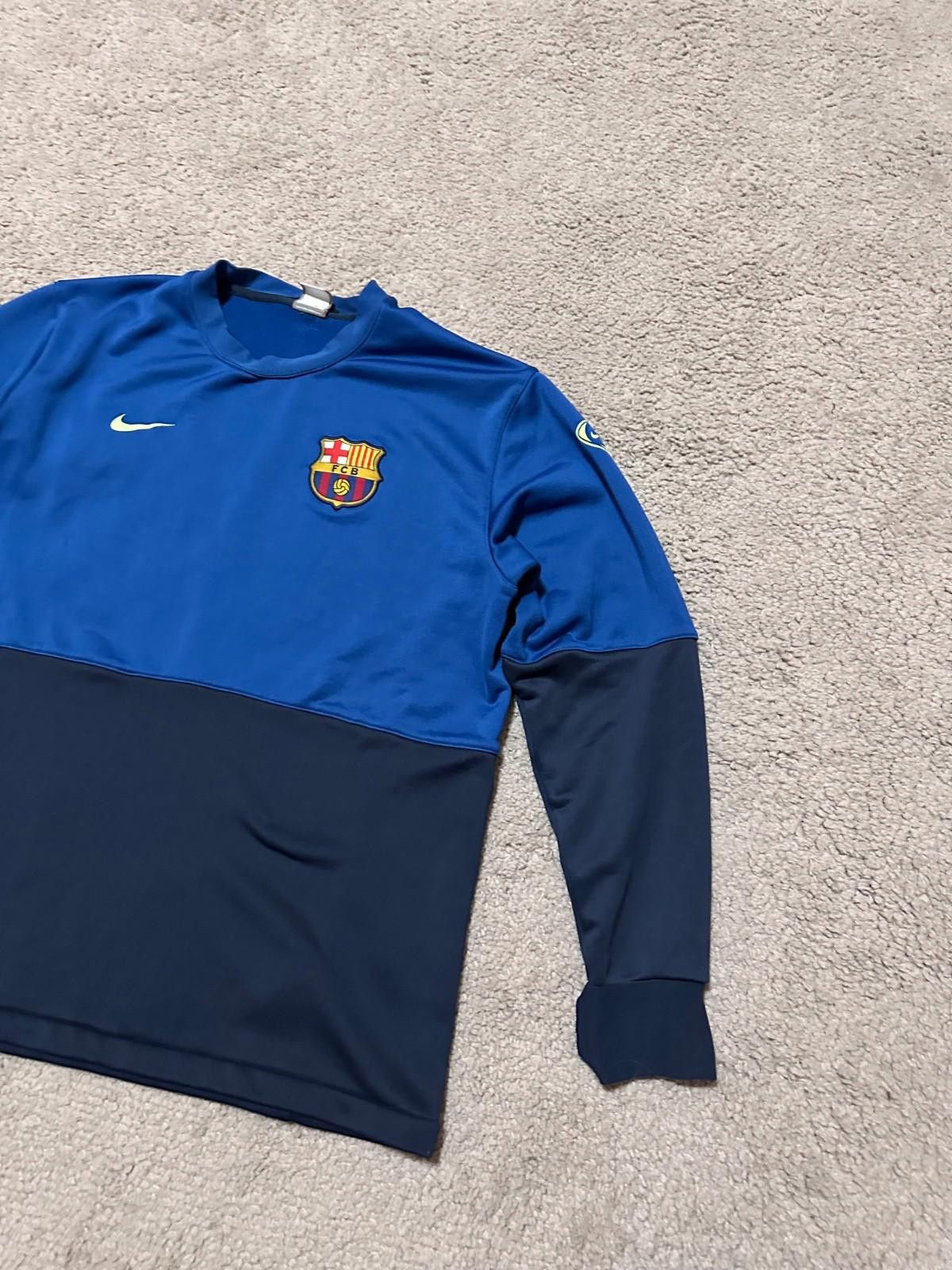 Nike Nike Barcelona 2009/10 Football Soccer Sweat Top Sz L Size US L / EU 52-54 / 3 - 4 Thumbnail