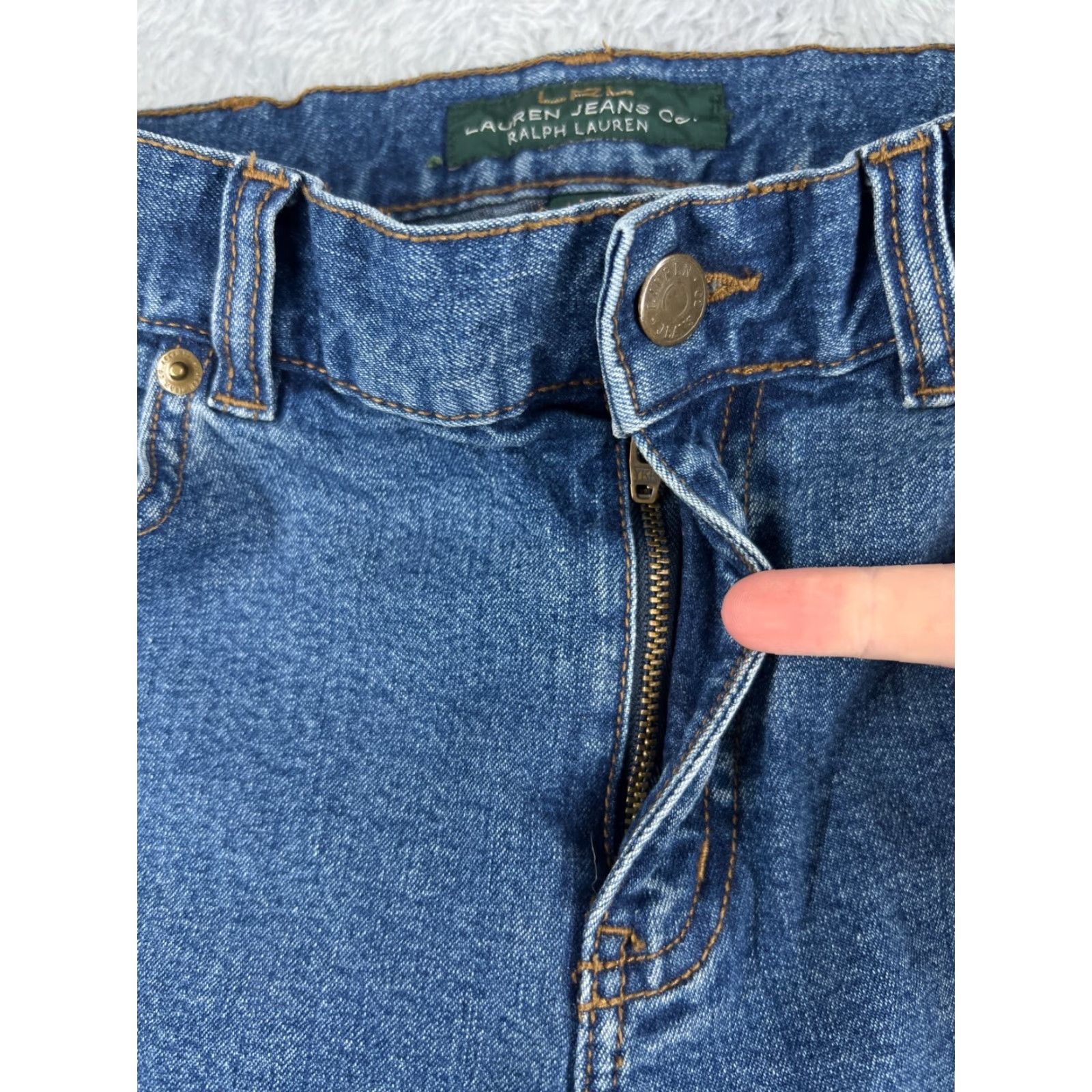 Ralph Lauren Ralph Lauren Jeans Women 4 Denim Blue Straight Leg Mid Rise 28x28 Cotton Blend 5-Pocket Distressed Pocketed Size 27" / US 4 / IT 40 - 5 Thumbnail