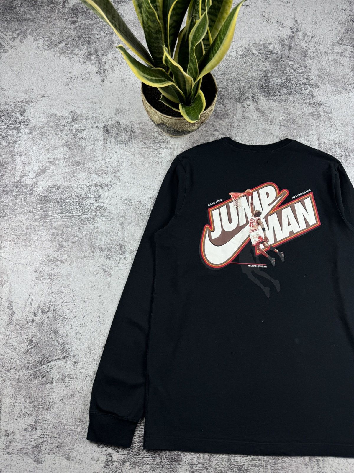 Nike Air Michael Jordan Jump Man Basketball Longsleeve T Shirt Tee Size US L / EU 52-54 / 3 - 3 Thumbnail