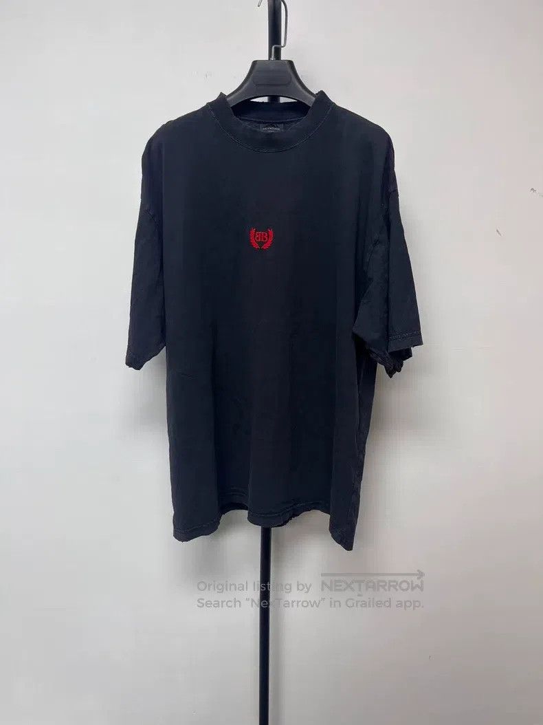 Balenciaga Balenciaga Faded Plain Knit Short Sleeve T-Shirt Size US L / EU 52-54 / 3 - 1 Thumbnail