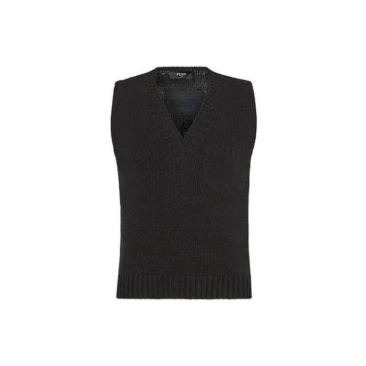 Fendi Fendi SS21 Classic Short Fashion Vest Black 0079 Size US XXL / EU 58 / 5 - 1 Thumbnail