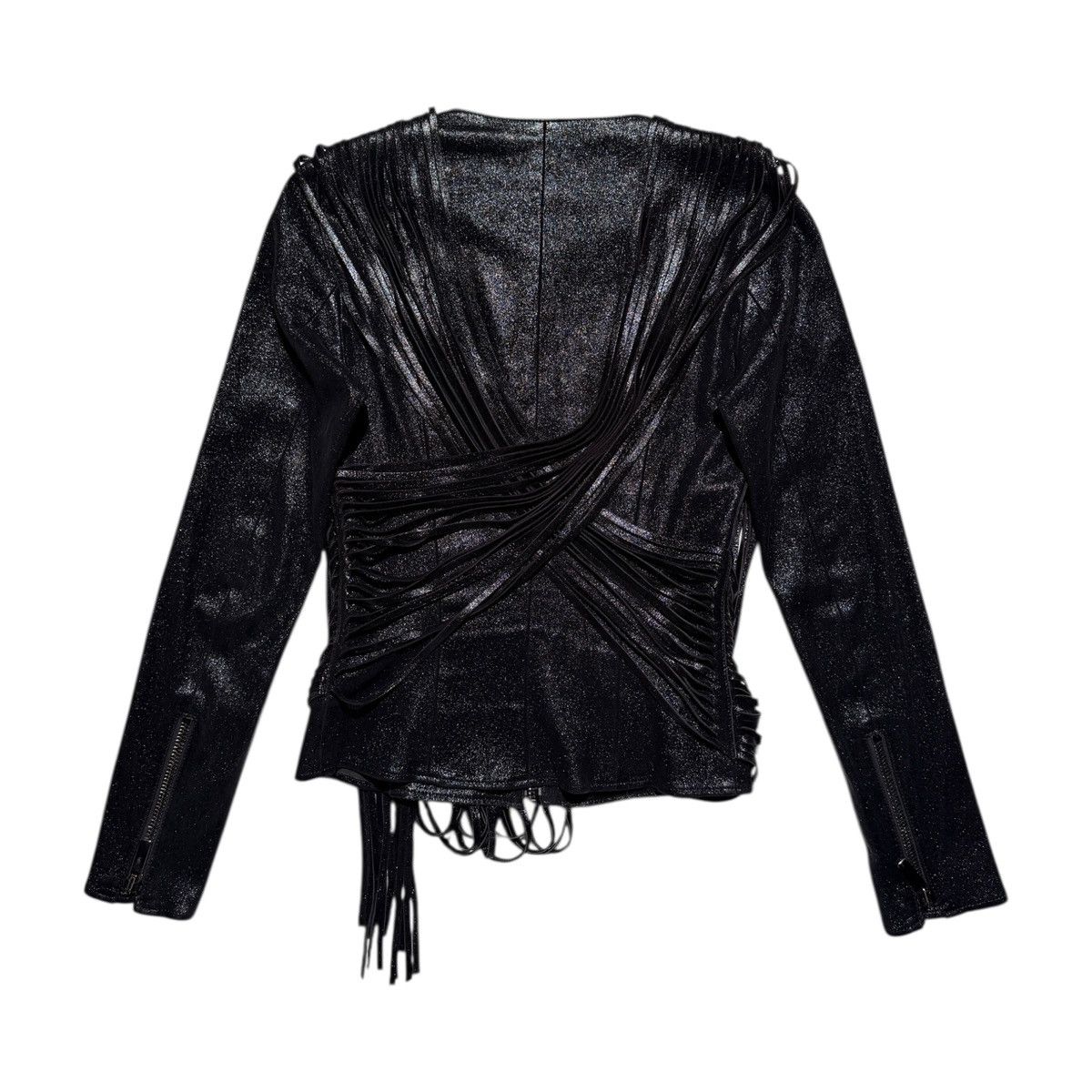 Nour Hammour Fringe tassle leather jacket Size US XS / EU 42 / 0 - 4 Thumbnail