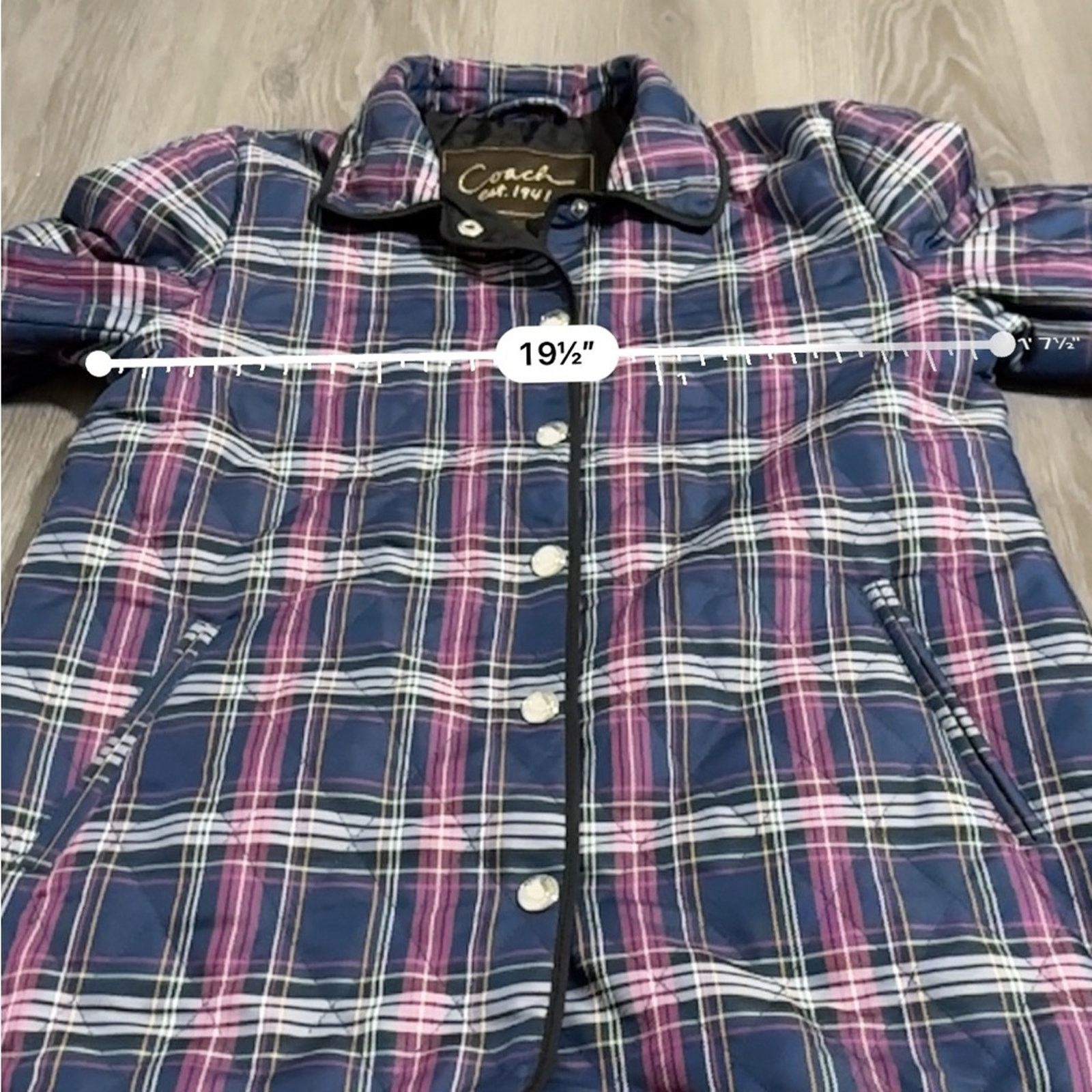 Coach Coach Quilted Plaid Print Long Sleeve Snap Front Jacket Sz M Size M / US 6-8 / IT 42-44 - 9 Thumbnail