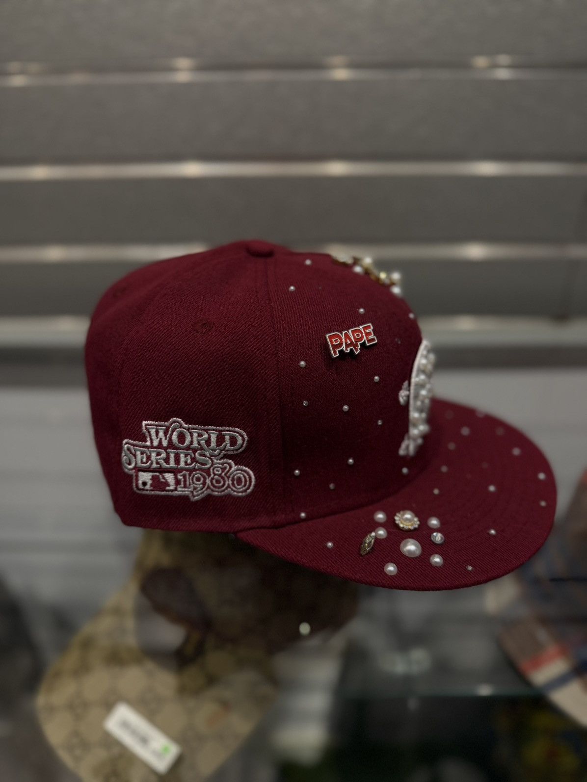 Other PAPE Fitted Hat Stone Crystal Brand New 7 5/8 Size ONE SIZE - 2 Thumbnail