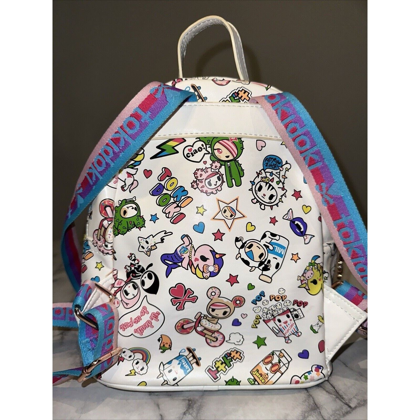 tokidoki 2018 RARE Tokidoki Denim Daze White Mini Backpack Vinyl Toy Size ONE SIZE - 3 Thumbnail