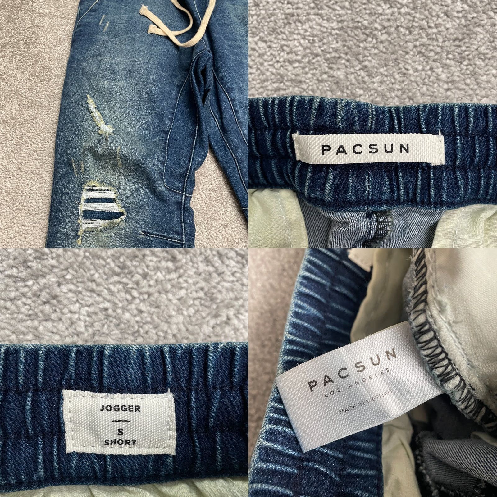 Pacsun Pacsun Jogger Denim Jeans Womens Small Short Blue Elastic Waist Ankle Zip 30x30 Size 28" / US 6 / IT 42 - 8 Thumbnail
