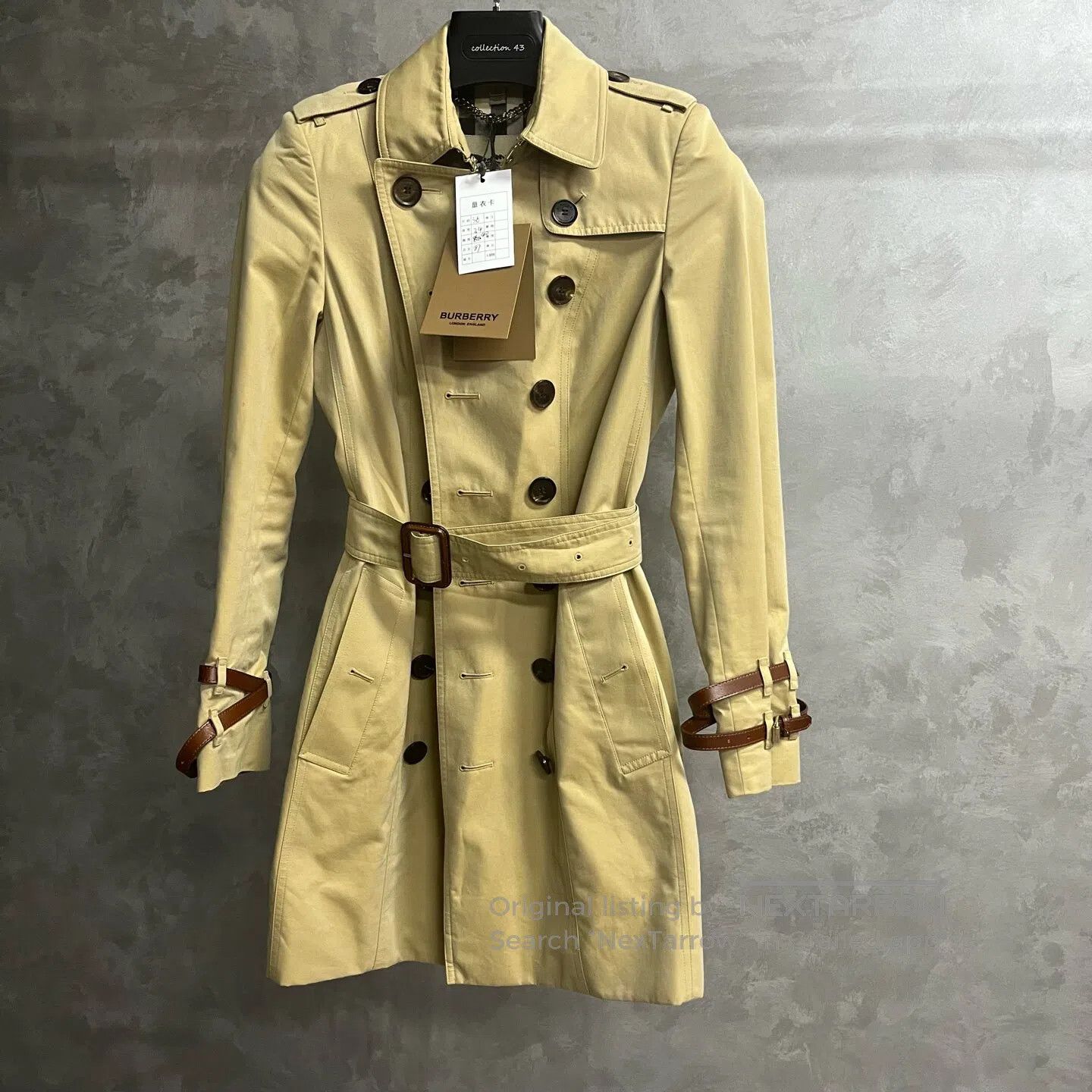 Burberry Burberry Honey-colored solid-color double-buttoned mid-len Size S / US 4 / IT 40 - 1 Thumbnail
