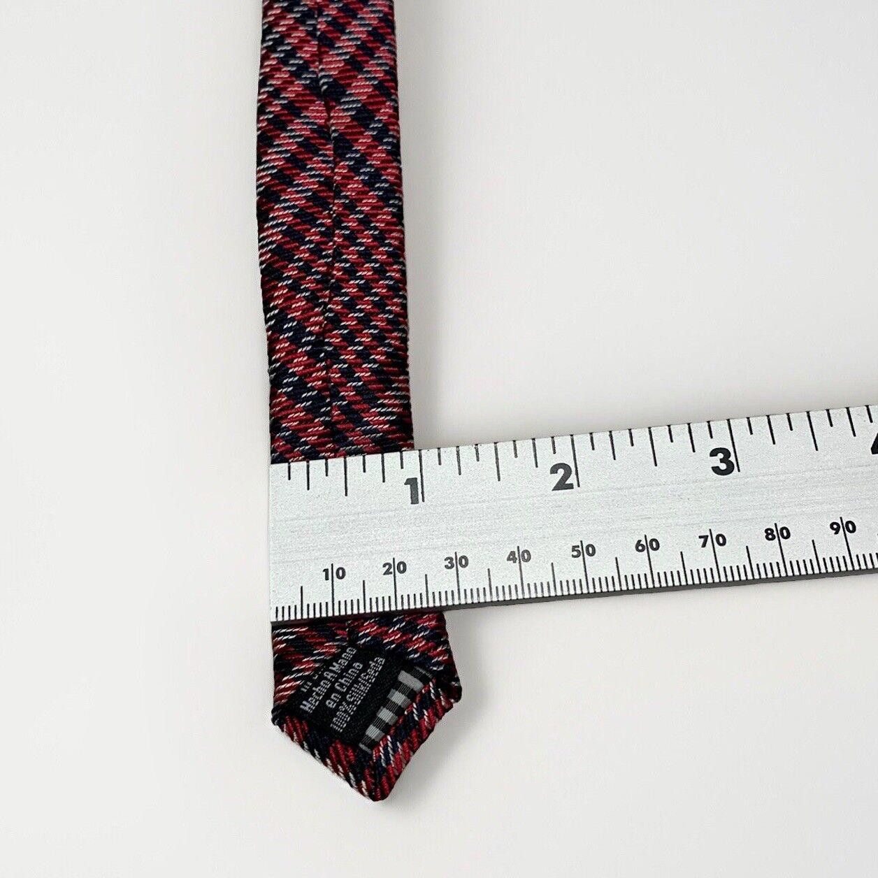 Ben Sherman Ben Sherman Men’s Red Blue Plaid Print Silk Neck Tie Size ONE SIZE - 7 Thumbnail