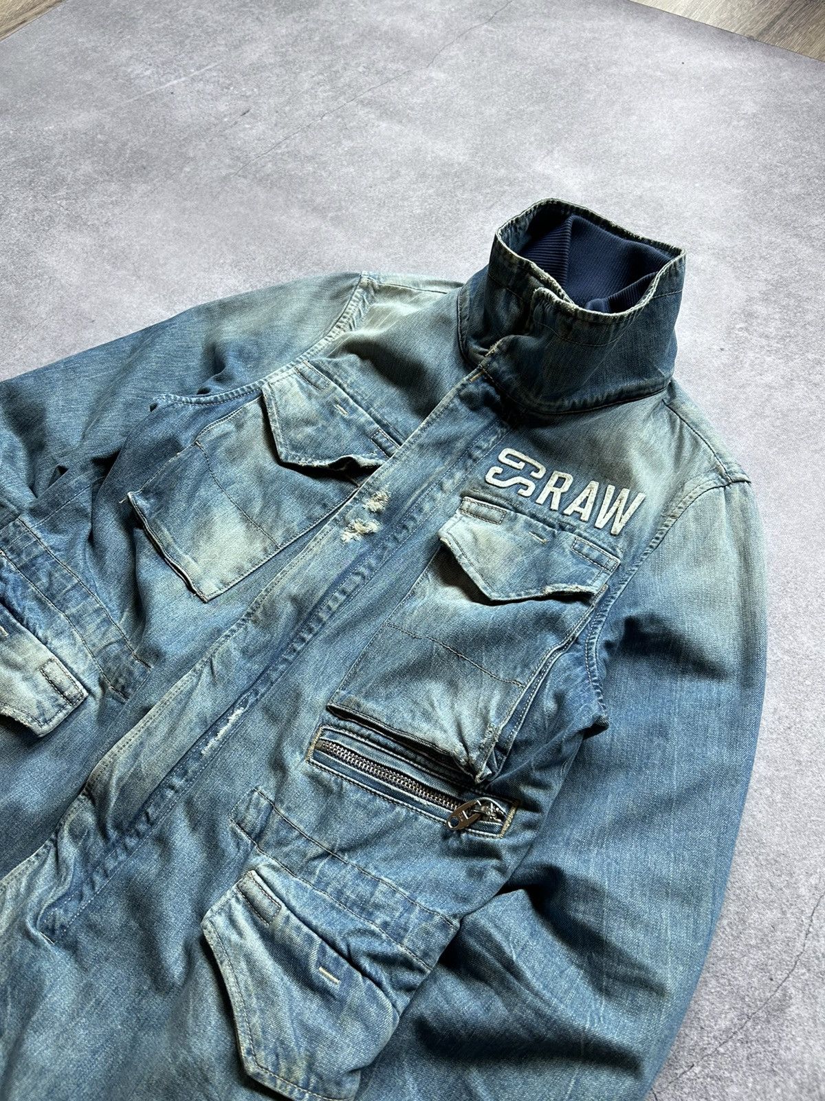 G-Star G Star Raw Denim Biker cargo jacket mens Size US M / EU 48-50 / 2 - 3 Thumbnail