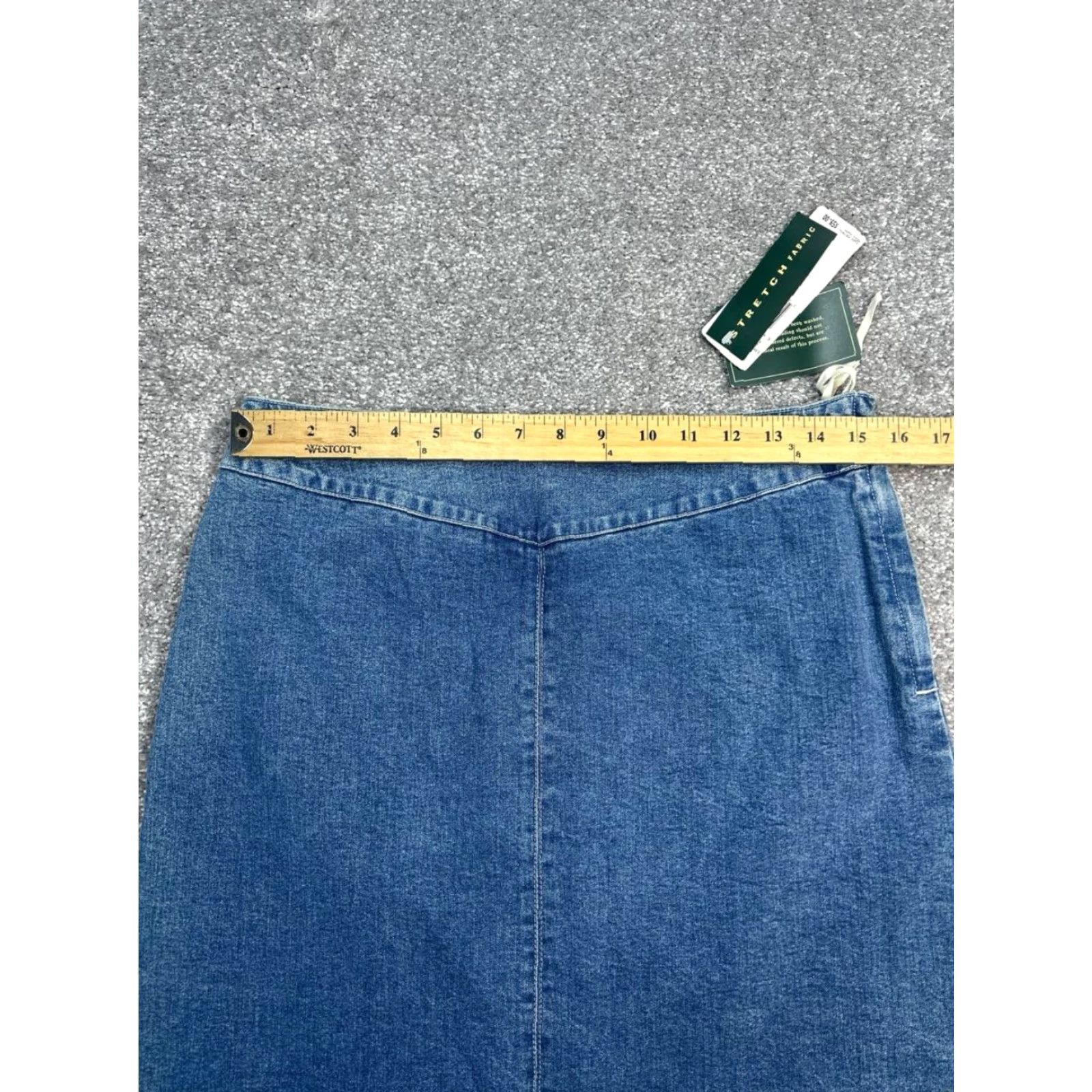 Ralph Lauren VINTAGE Lauren Ralph Lauren Pencil Skirt Womens 10 Blue Denim Cotton Side Slit Size 32" / US 10 / IT 46 - 7 Thumbnail