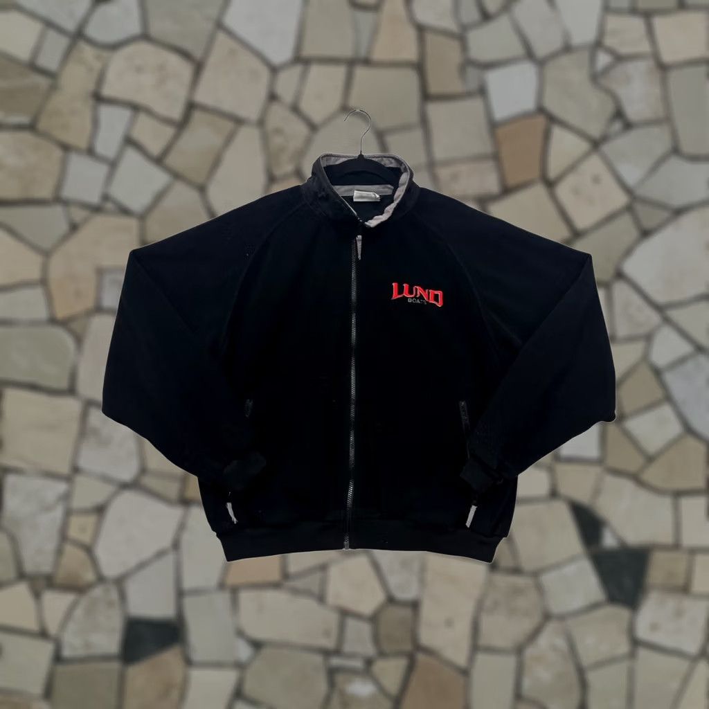 Vintage The Game Bomber Jacket Mens M Black Lund Boats Embroidery Fleece Polyester Nylon Zip Front Size US M / EU 48-50 / 2 - 1 Thumbnail