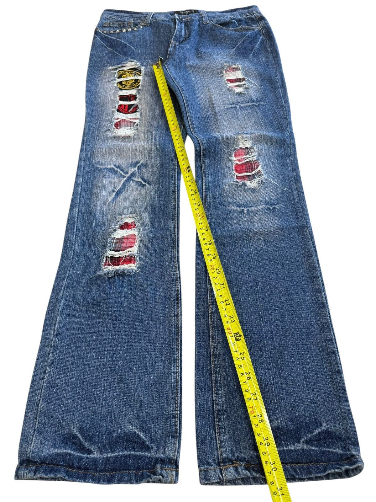 In The Attic In The Attic Blue Faded Wash Patchwork Jeans Size US 32 / EU 48 - 9 Thumbnail