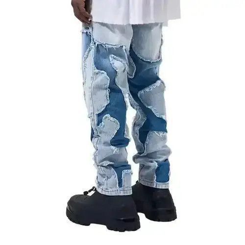 Japanese Brand Blue Patchwork Denim Jeans Size US 32 / EU 48 - 4 Thumbnail