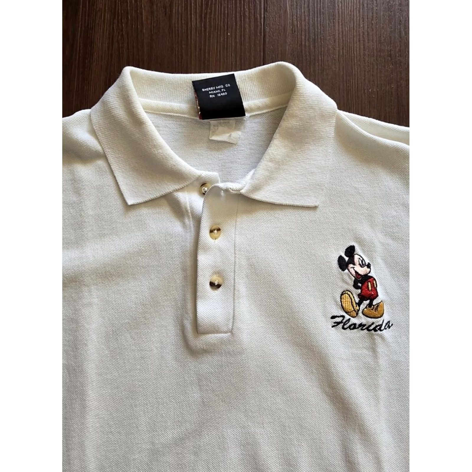 Disney VINTAGE 90s Y2k white Mickey Mouse Florida polo shirt Men's XL Polo Disney Mickey Unlimited Short Sleeve Collared Shirt Regular Fit Size US XL / EU 56 / 4 - 2 Thumbnail