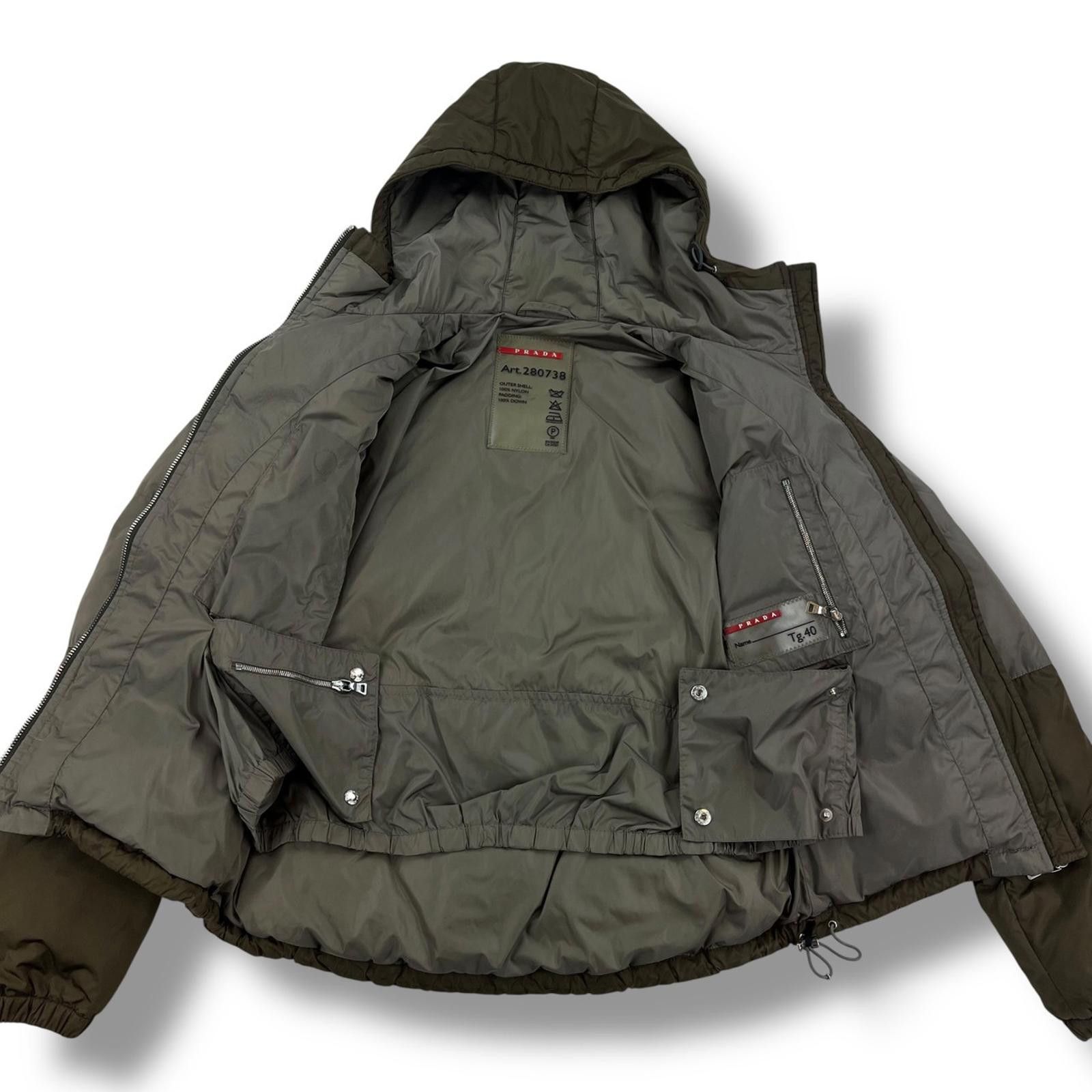 Prada Prada Women's Khaki Two Tone Puffer Jacket Size M / US 6-8 / IT 42-44 - 4 Thumbnail