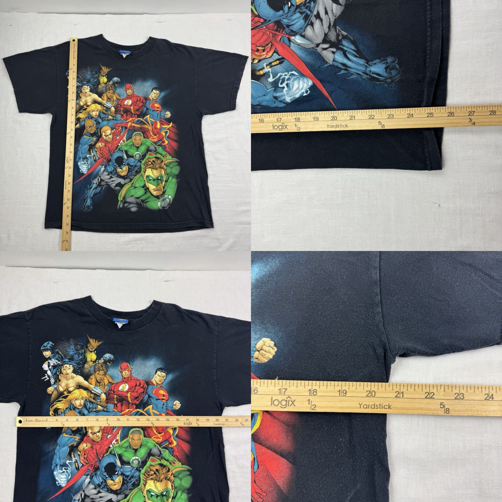 Vintage Y2K Justice League T Shirt Adult Large DC Comics Cartoon Graphic AOP 2009 Size US L / EU 52-54 / 3 - 8 Thumbnail