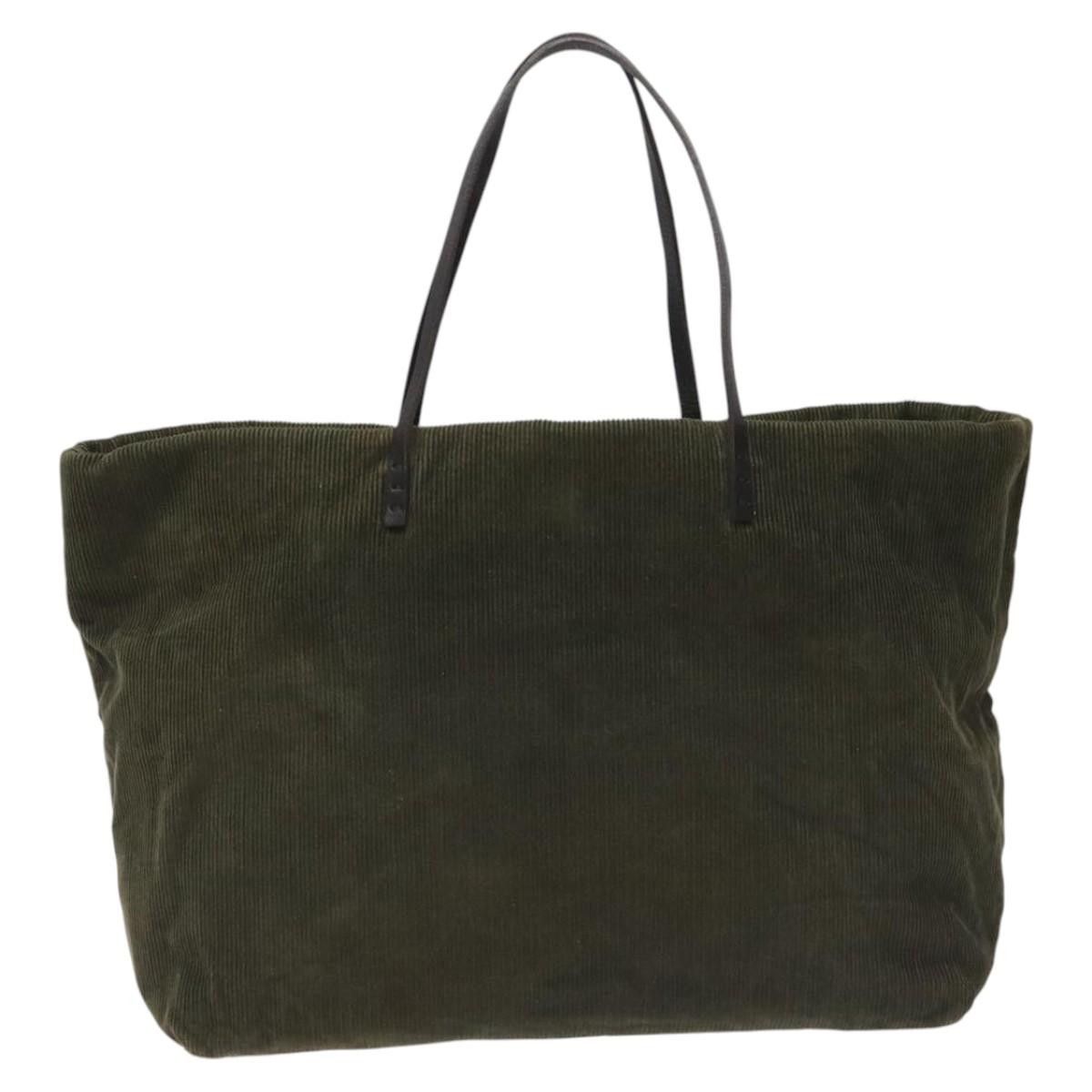 Fendi Khaki Velvet Tote Bag (Pre-Owned) Size ONE SIZE - 1 Thumbnail