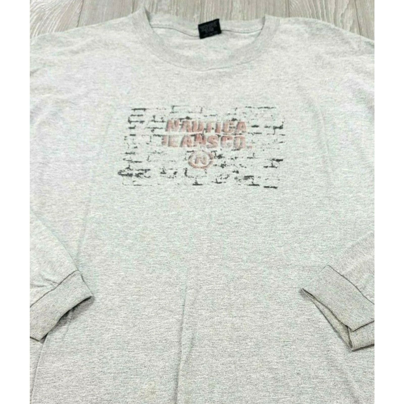Nautica VINTAGE Nautica Jeans Co Graphic Long Sleeve TShirt Crew Neck Gray USA Made L Mens 90s Logo 1990s Size US L / EU 52-54 / 3 - 3 Thumbnail