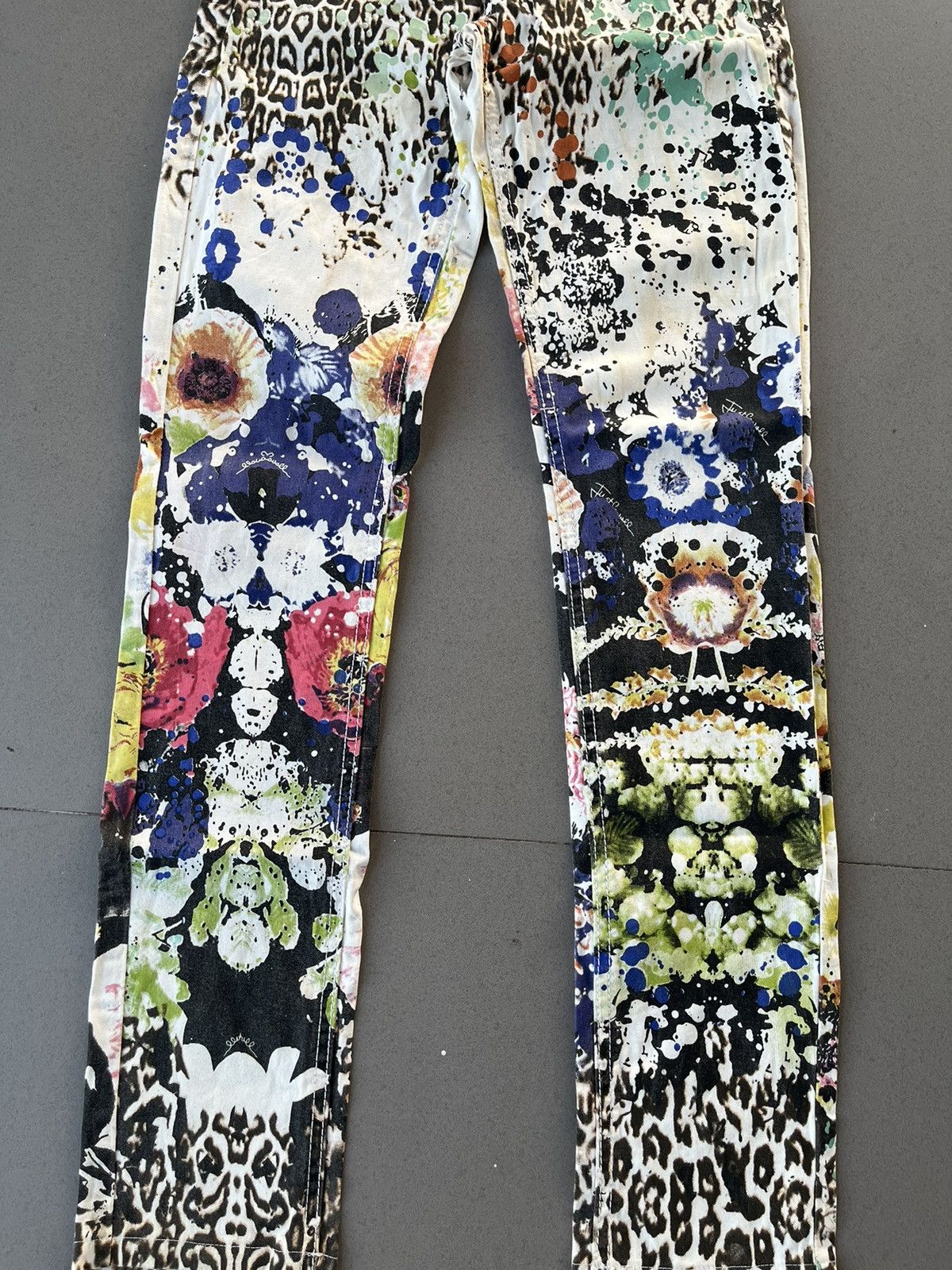 Just Cavalli SS01 Just Cavalli Abstract Paint Pants Size 27" / US 4 / IT 40 - 5 Thumbnail